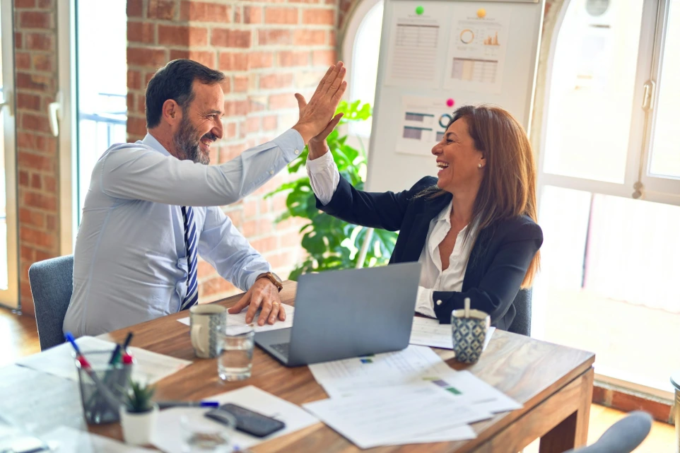 accounting company working with clients