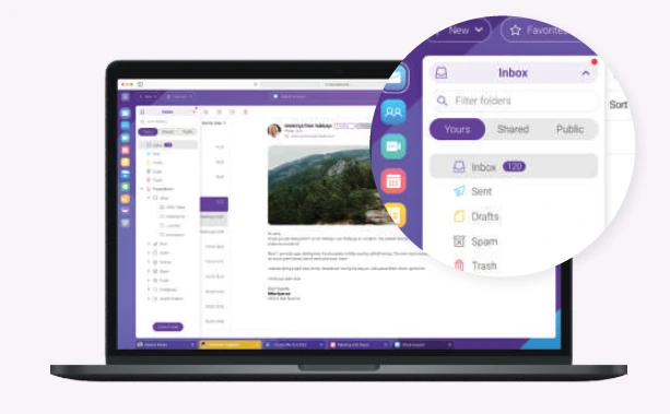 Modern Pro Office business communication platform interface showing email management, collaboration workspace, and cloud productivity tools.